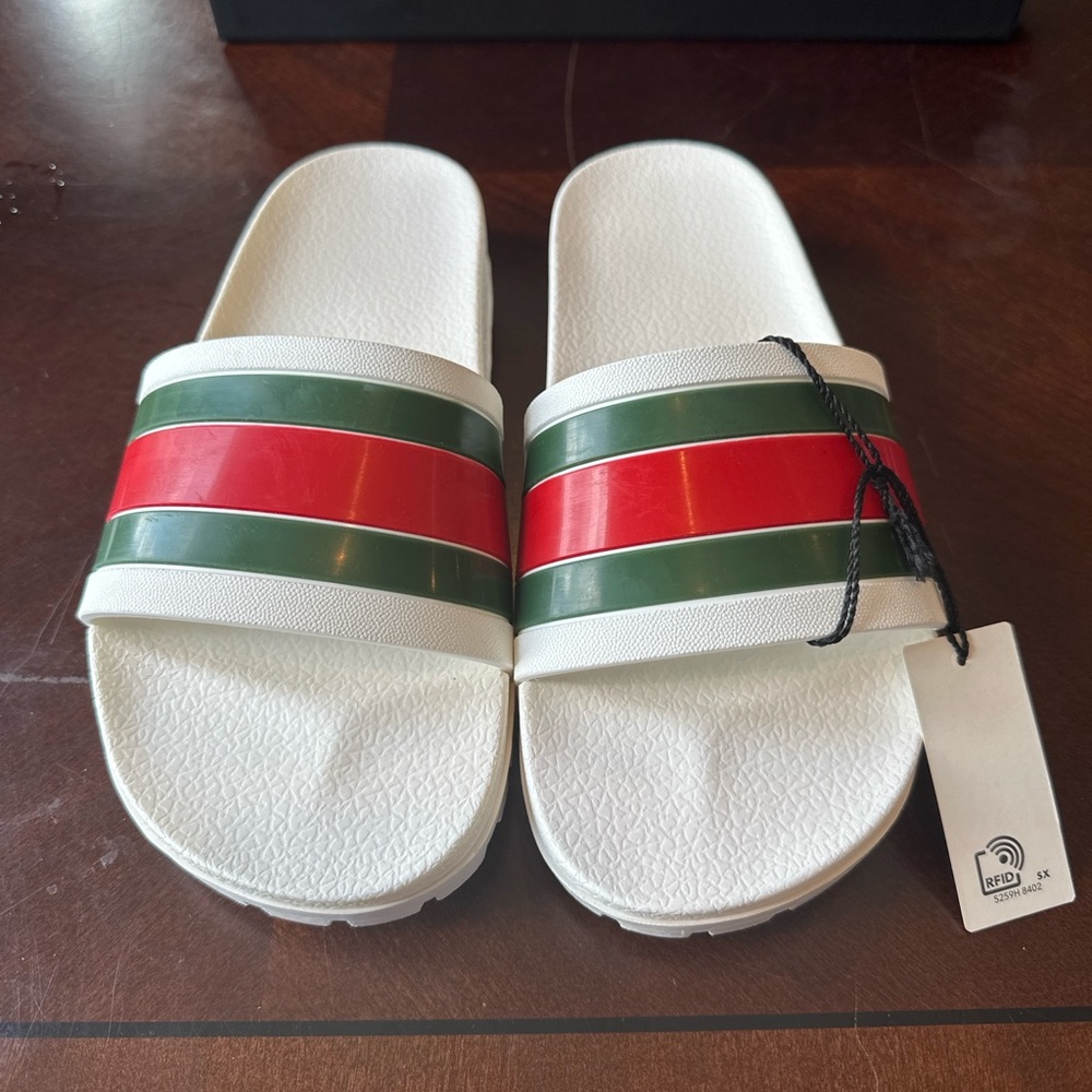 Cocaine White Gucci Slides. If you know you know